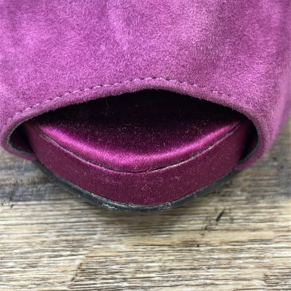 Guess Purple Suede Platform Peep-Toe Stiletto Booties Size 6 - Picture 11 of 14